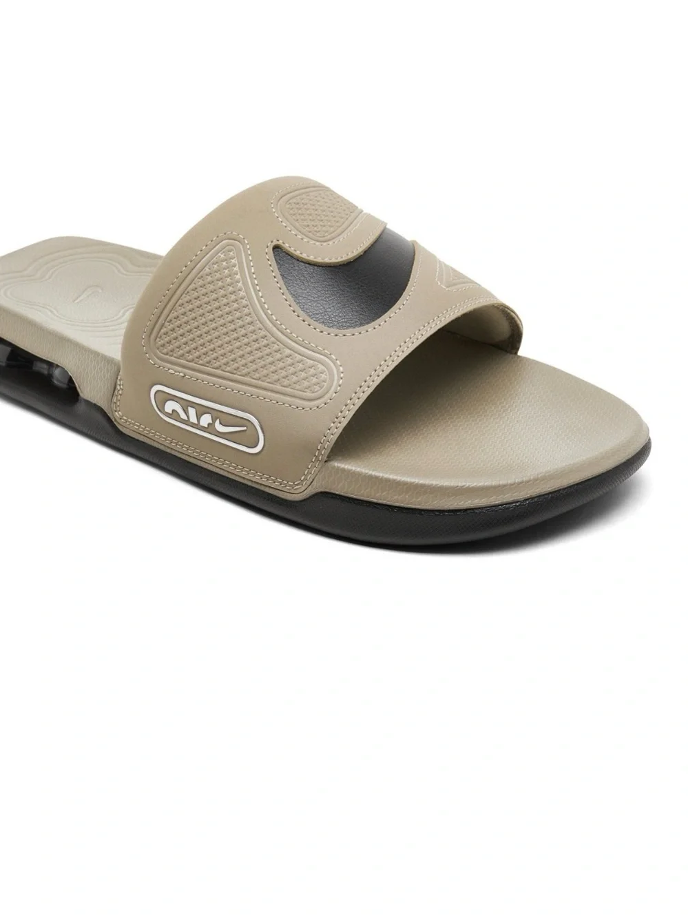 Nike Men's Slide Sandals in Taupe with Black Swoosh